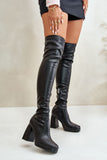 Chic Eco Leather Over-the-Knee Women's Boots with Zipper