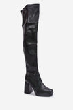 Chic Eco Leather Over-the-Knee Women's Boots with Zipper