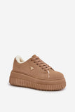 Fur-Lined Women's Sneakers with Elegant Gold Detail