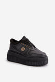 Eco-Leather Women's Sports Shoes with Fur Lining and Platform