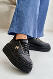 Eco-Leather Women's Sports Shoes with Fur Lining and Platform