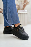 Eco-Leather Women's Sports Shoes with Fur Lining & Platform