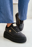 Eco-Leather Women's Sports Shoes with Fur Lining & Platform