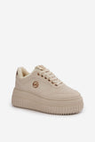 Eco Leather Women's Sports Shoes with Fur Lining & Platform