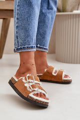 Cozy Fur-Lined Adjustable Slippers for Ultimate Comfort - brown / 39