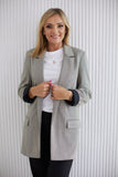 Feminine Jacquard Knit Jacket with Silver Lurex Detail
