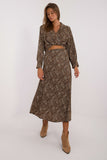 Chic Women's Animal Motif Blouse and Skirt Set for Daily Wear