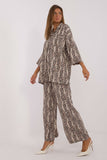 Chic Animal Print Shirt and Wide-Leg Pants Set for Casual Style