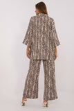 Chic Animal Print Shirt and Wide-Leg Pants Set for Casual Style