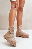 Chic Women's Ankle Boots with Buckles and Zipper Closure