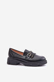 Eco Leather Women's Moccasins with Gold Accent Decoration