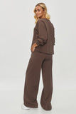 Stay stylish and cozy in this trendy hoodie and wide-leg pant set.