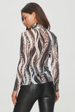 Chic printed blouse with a fitted cut and elegant turtleneck.