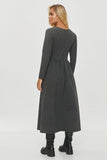 Flared midi dress with pockets, perfect for style and comfort.