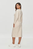 Chic sweatshirt dress with a V-neck and front slit.
