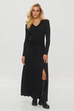 Elegant viscose dress with a flattering fit and draped design.