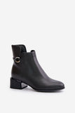 Elegant Natural Leather Ankle Boots with Zipper Closure