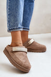 Eco Suede Women's Platform Slippers with Removable Strap