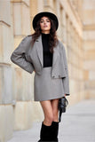 Elegant Double-Breasted Blazer with Stylish Shoulder Pads