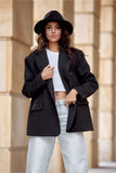 Elegant Loose-Fit Jacket with Decorative Collar and Cuffs