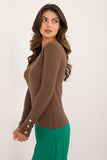 Elegant V-Neck Sweater with Button Cuffs for Everyday Style