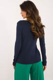 Elegant V-Neck Women's Casual Sweater with Buttoned Sleeves