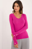 Elegant Women's V-Neck Casual Sweater with Button Cuffs