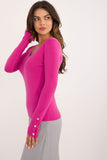 Elegant Women's V-Neck Casual Sweater with Button Cuffs