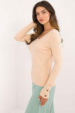 Elegant Women's V-Neck Sweater with Decorative Cuffs