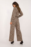 Chic Women's Animal Print Shirt & Wide-Leg Pants Set