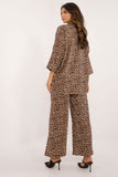 Chic Animal Print Shirt & Wide Leg Pants Set for Casual Style