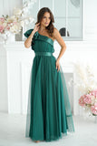 Elegant High Slit Dress with Satin Ruffle for Special Events
