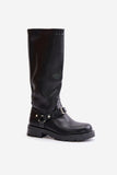 Stylish Eco Leather Women's Boots with Zipper and Straps