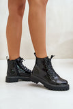 Chic Low Ankle Boots with Glitter Heart & Zipper Closure