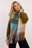 Elegant Check Pattern Scarf with Tassels for Winter Style