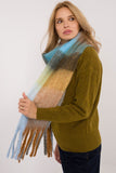 Elegant Check Pattern Scarf with Tassels for Winter Style