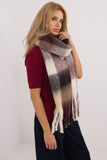 Elegant Check Pattern Scarf with Tassels for Winter Style