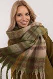 Elegant Check Pattern Scarf with Tassels for Winter Style