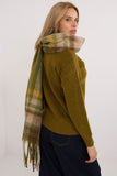 Elegant Check Pattern Scarf with Tassels for Winter Style