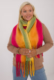 Elegant Colorful Scarf with Decorative Tassels for All Seasons
