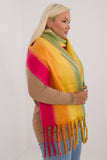 Elegant Colorful Scarf with Decorative Tassels for All Seasons