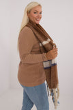 Elegant Check Pattern Scarf with Tassels for Winter Style