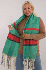 Elegant Checkered Scarf with Tassels for Winter Style - green / one-size-fits-all