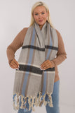 Chic Checkered Scarf with Tassels for Cold Weather Style