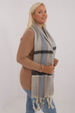 Chic Checkered Scarf with Tassels for Cold Weather Style