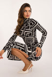 Chic Geometric Turtleneck Pencil Dress for Effortless Style