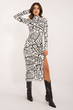 Chic Geometric Turtleneck Midi Pencil Dress for All Occasions
