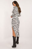 Chic Geometric Turtleneck Midi Pencil Dress for All Occasions