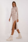 Elegant Everyday Turtleneck Pencil Dress with Unique Creases
