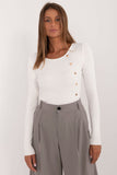 Elegant Women's Casual Sweater with Decorative Buttons